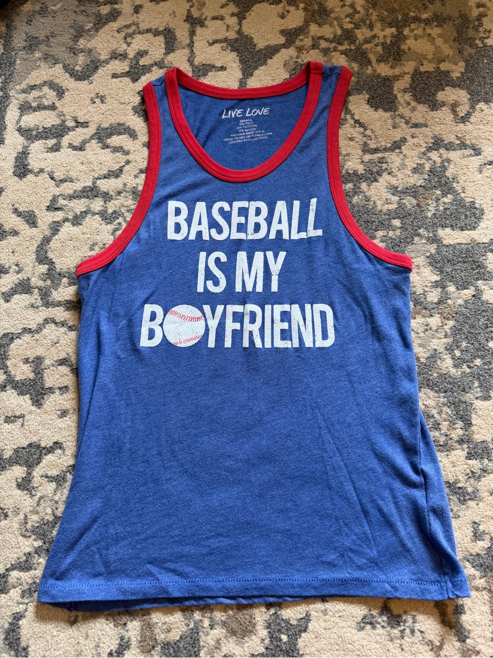 Live Love Gameday Baseball Is My Boyfriend Tank Size Small